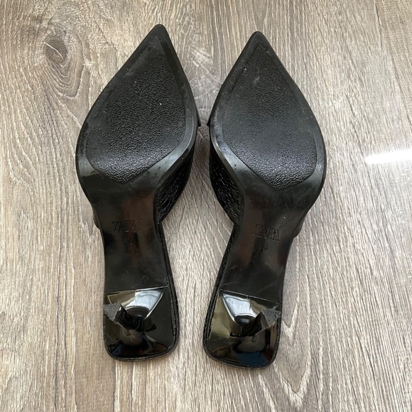 Zara Buckled Heeled Mules Size 6 - Picture 11 of 11